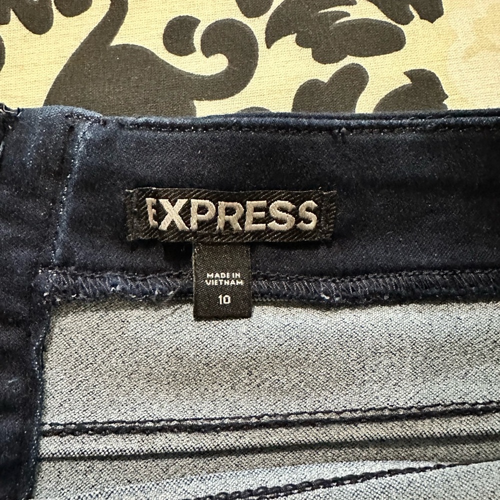 Express Blue Ribbed Pencil Skirt - Picture 3 of 3
